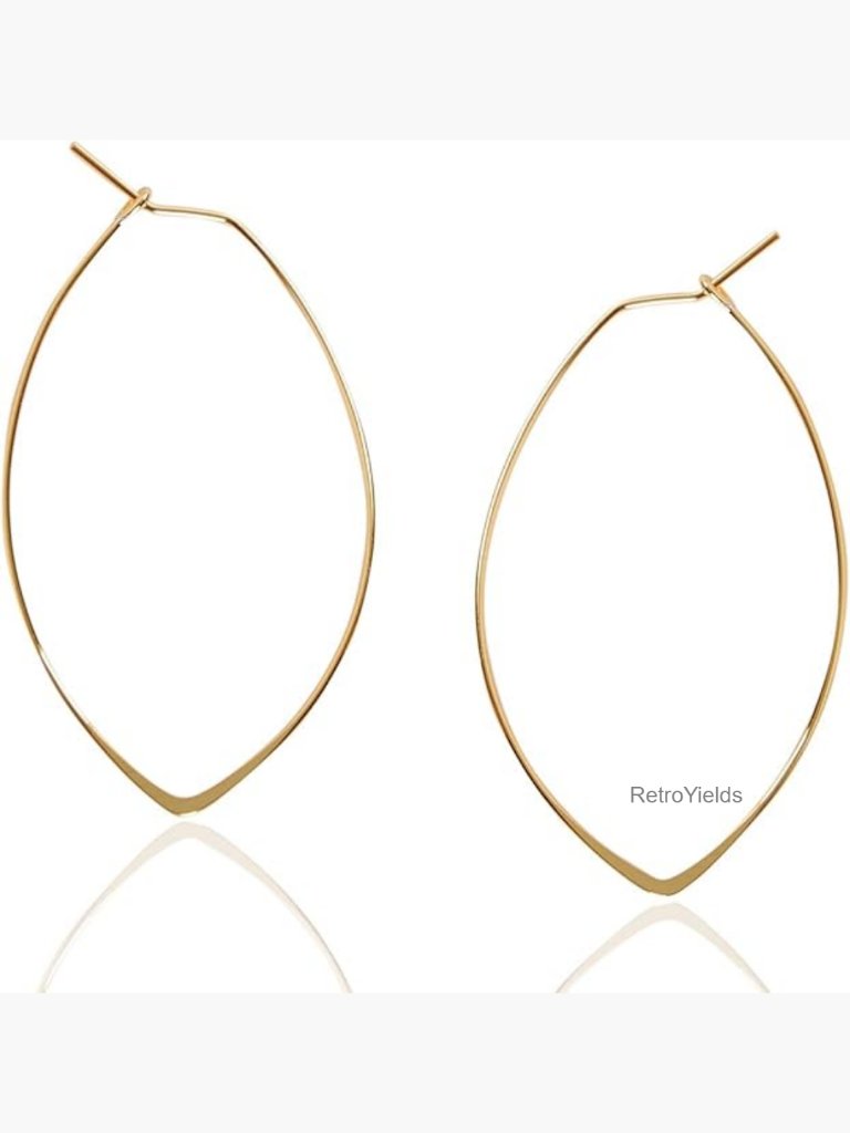Marquise Threader Hoop Earrings - Hypoallergenic, 18k Gold Or Sterling Silver